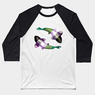 Aromantic Pride Flag Koi Fishes Baseball T-Shirt